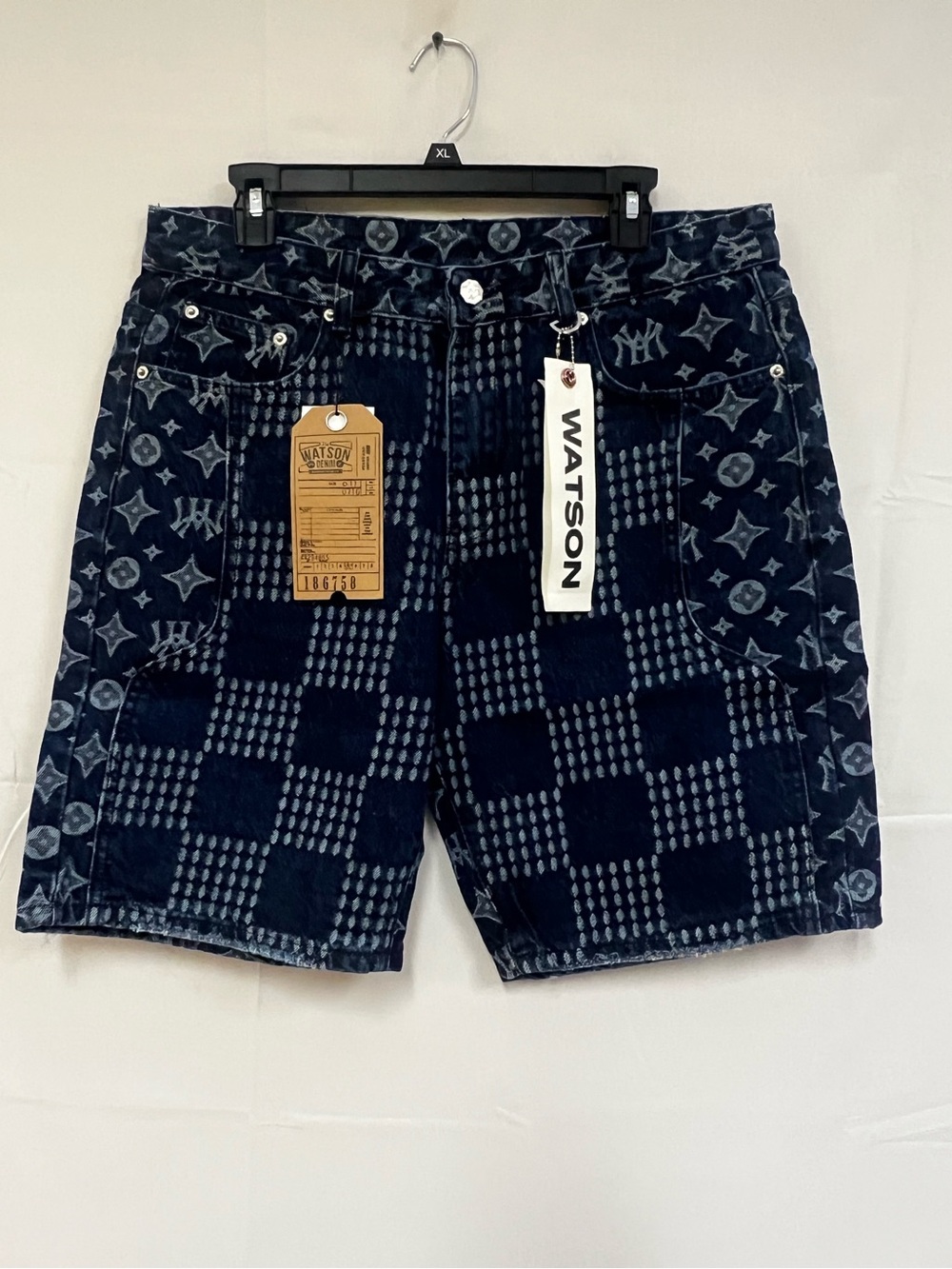 NEW Watson mens dark navy denim shorts size: 34